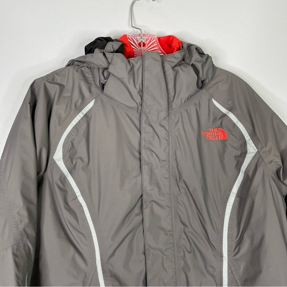 The North Face Coat Women's M Gray Coral Hyvent 3 In 1 Ski Jacket Hooded Zipper - Picture 4 of 17